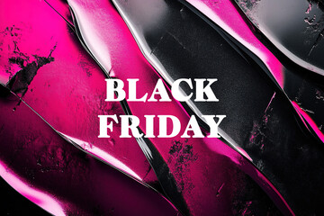 Obraz premium Black Friday text over textured pink and black background