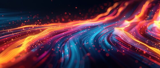 Obraz premium Vibrant Abstract Flow of Light and Color Patterns