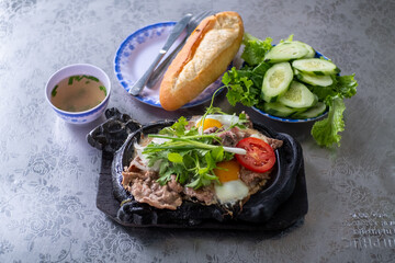 Vietnamese Sizzling Steak and Eggs (Bò Né)