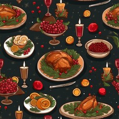 christmas set,generative ai illustration