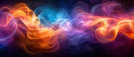 Naklejka premium Colorful Abstract Smoke Wave Background for Design
