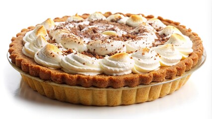 Delicious banoffee pie dessert on isolated background