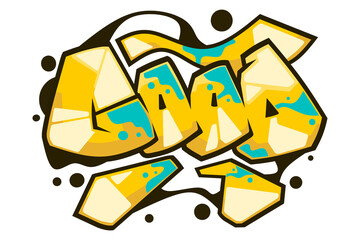 good word graffiti text sticker illustration
