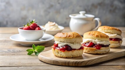 Delicious scones with jam and cream