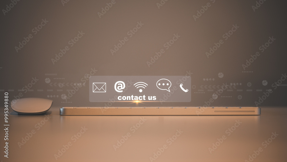 Poster customer support hotline contact us people connection. banner with copy space website page contact u