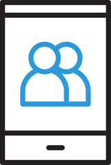 Smartphone and Users Line Icon
