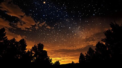 88. A dramatic night sky filled with stars and constellations