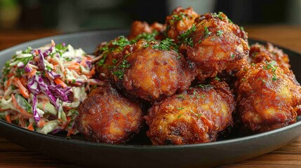 Indulge in a Delicious and Crispy Fried Chicken Platter Perfect for Sharing