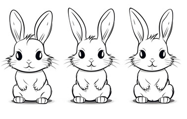 Illustration, line drawing, rabbit
