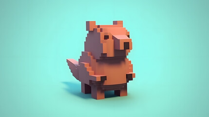 Fototapeta premium Wombat 3d pixel character cartoon