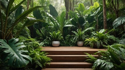 Organic cosmetic and food presentation theme with stage, Natural product present placement display, spring summer concept