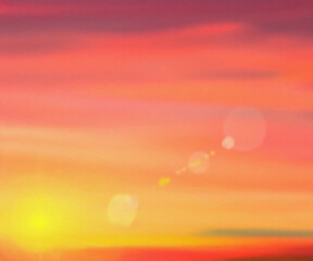 abstract blurred art beautiful sunset sky landscape background with flare light for design concept.