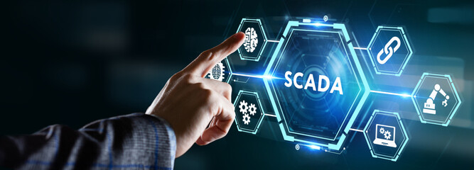 System Supervisory Control And Data Acquisition technology concept. SCADA.