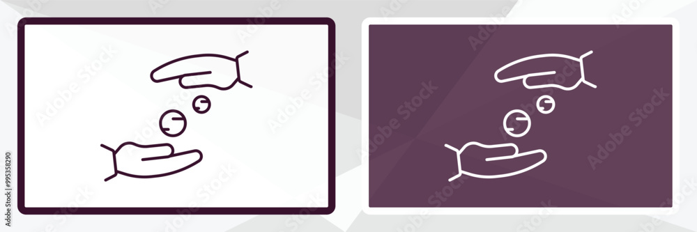Poster sadaqah outline icon. linear vector from religion concept. thin line white and black sadaqah icon is