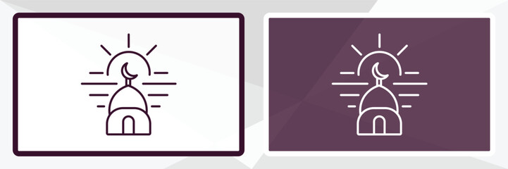 subah prayer outline icon. Linear vector from religion concept. Thin line white and black subah prayer icon isolated on white and dark background