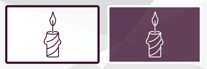 candle outline icon. Linear vector from religion concept. Thin line white and black candle icon isolated on white and dark background