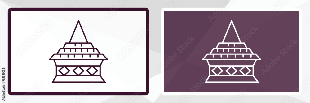 Poster doi suthep outline icon. linear vector from religion concept. thin line white and black doi suthep i