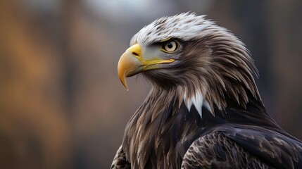 Fototapeta premium Majestic Eagle with Sharp Eyes, Powerful Beak and Striking Feathers