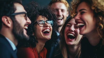 Fototapeta premium Joyful Moments Among Friends in Candid Laughter