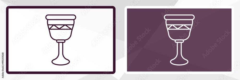 Poster goblet outline icon. linear vector from religion concept. thin line white and black goblet icon isol