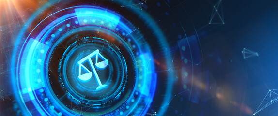 Illustration. Business, Technology, Internet and network concept. Labor Law Lawyer Legal.