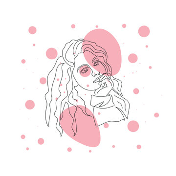 recommend clip art: Female face line art vector line art, simple line art