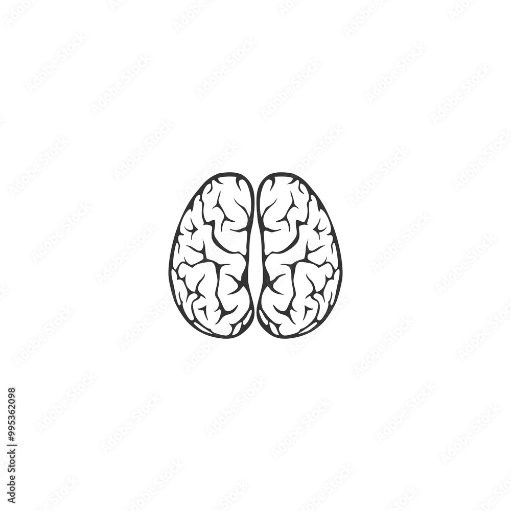 Poster brain icon isolated on transparent background