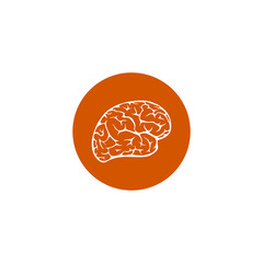 Brain icon isolated on transparent background