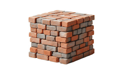 Piece of brick wall on a transparent background
