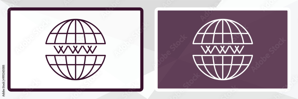 Poster www outline icon. linear vector from programming concept. thin line white and black www icon isolate