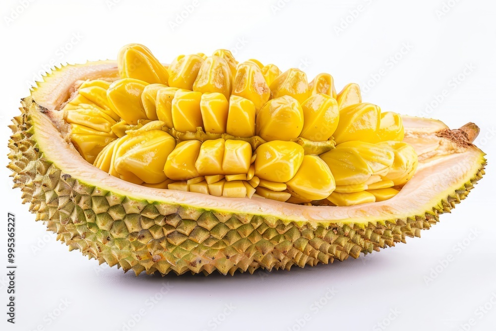 Sticker a fresh jackfruit isolated on white