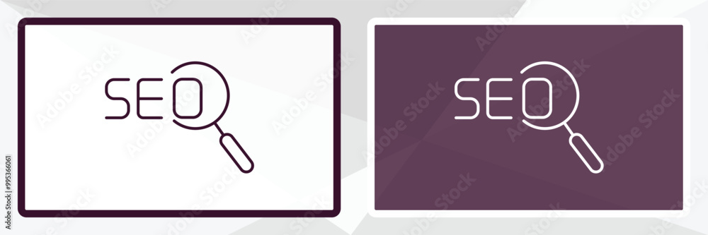 Poster image seo outline icon. linear vector from programming concept. thin line white and black image seo 