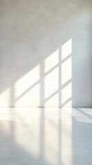 Obraz premium A white room with a window and a shadow on the wall