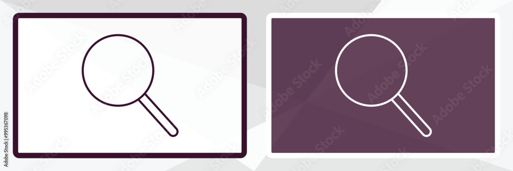 Poster search outline icon. linear vector from programming concept. thin line white and black search icon i