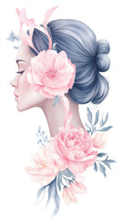 A woman with a flower crown on her head