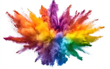 Explosion of pride rainbow paint isolated on white background