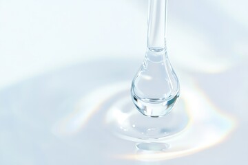 A Single Water Drop Falling into a Calm Body of Water