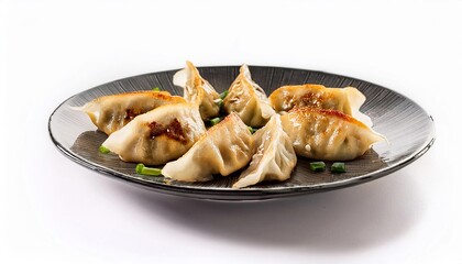 Japanese Food, Gyoza on white background isolated.