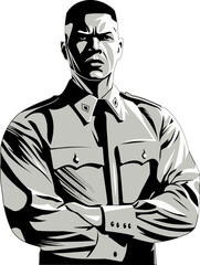 Veteran Portrait Flat Vector Illustration