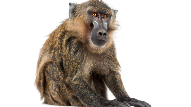 Baboon isolated on transparent background, png