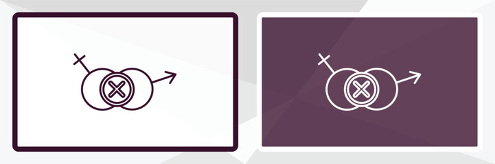 sexual harassment outline icon. Linear vector from people concept. Thin line white and black sexual harassment icon isolated on white and dark background