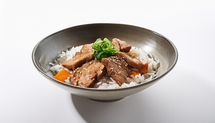 Japanese Food, Gyutan on white background isolated.