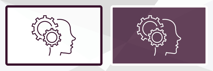 psychology outline icon. Linear vector from people concept. Thin line white and black psychology icon isolated on white and dark background