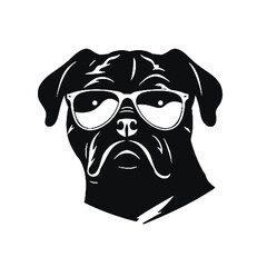 Cane Corso with Sunglasses Silhouette Vector Art Transparent