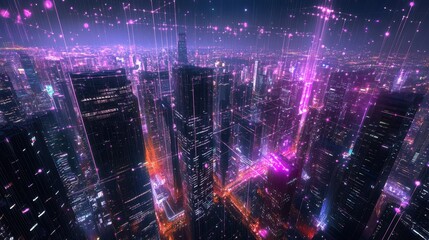 Obraz premium The Futuristic City Skyline