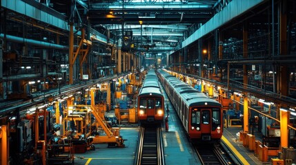 Fototapeta premium a subway car in a depot
