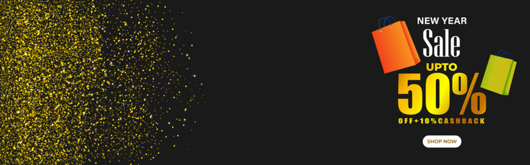 Vector illustration of Happy New Year Sale social media feed template