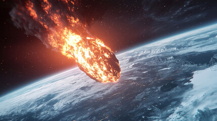 An extraterrestrial meteorite is falling on the North Pole