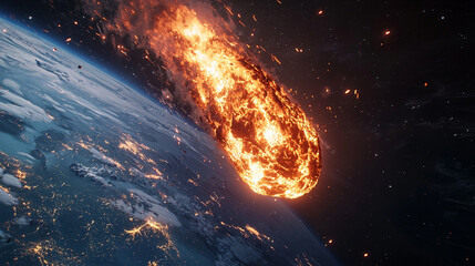 An extraterrestrial meteorite is falling on the North Pole