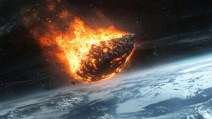 An extraterrestrial meteorite is falling on the North Pole